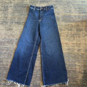 Zara Dark Blue Flare & Wide Leg Jeans
